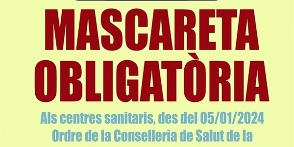 La Conselleria de Sanitat implanta l'ús de mascareta obligatòria en centres sanitaris