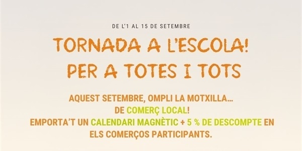 Tornada a l'escola… per a totes i tots!