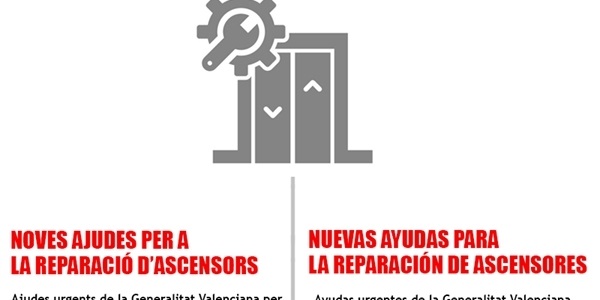 Ajudes de la GV per a la reparació o substitució d'ascensors danyats per la DANA